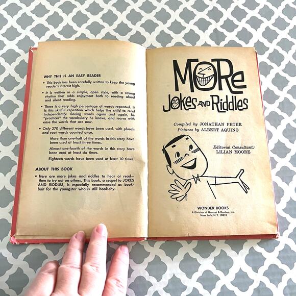 Vintage More Jokes and Riddles Wonder Books Hardcover 1963 Pre-Loved - Picture 7 of 7